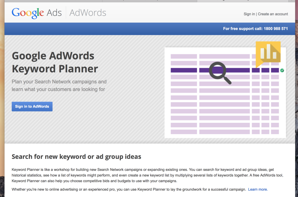 Google Adwords Planner